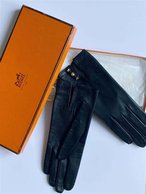 vintage hermes leather gloves 24 f s honore paris|Vintage Hermès Gloves .